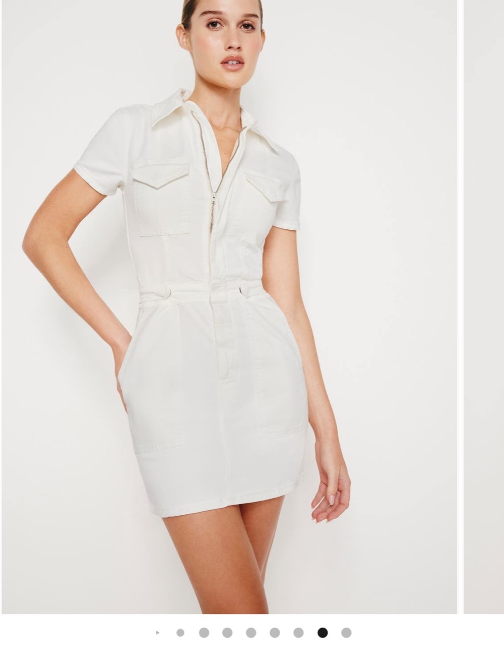 Good American Fit for Success Utility Dress White Denim
